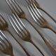 6 fourchettes de table métal argenté P de Ruolz silver plated forks 21 cm