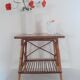 Vintage 60s/70s bedside table rattan wicker and washi paper