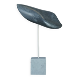 Abstract Organic Sculpture in polished Grey Stone, 1980s