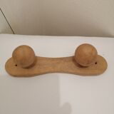 Wooden wall coat rack