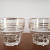 Set of 4 vintage glasses with gold rim
