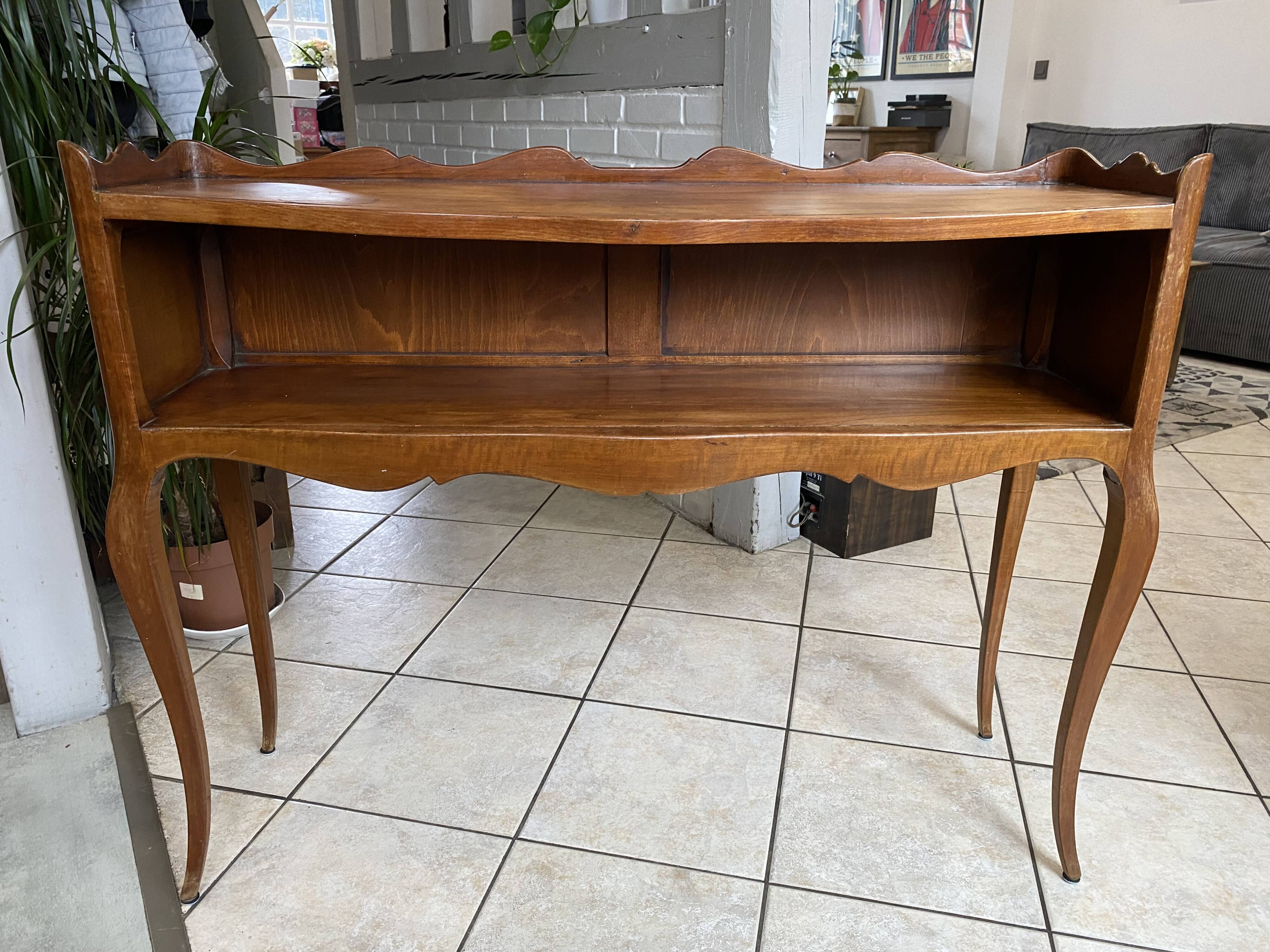 Console with a niche in cherry wood in Louis XV style.
