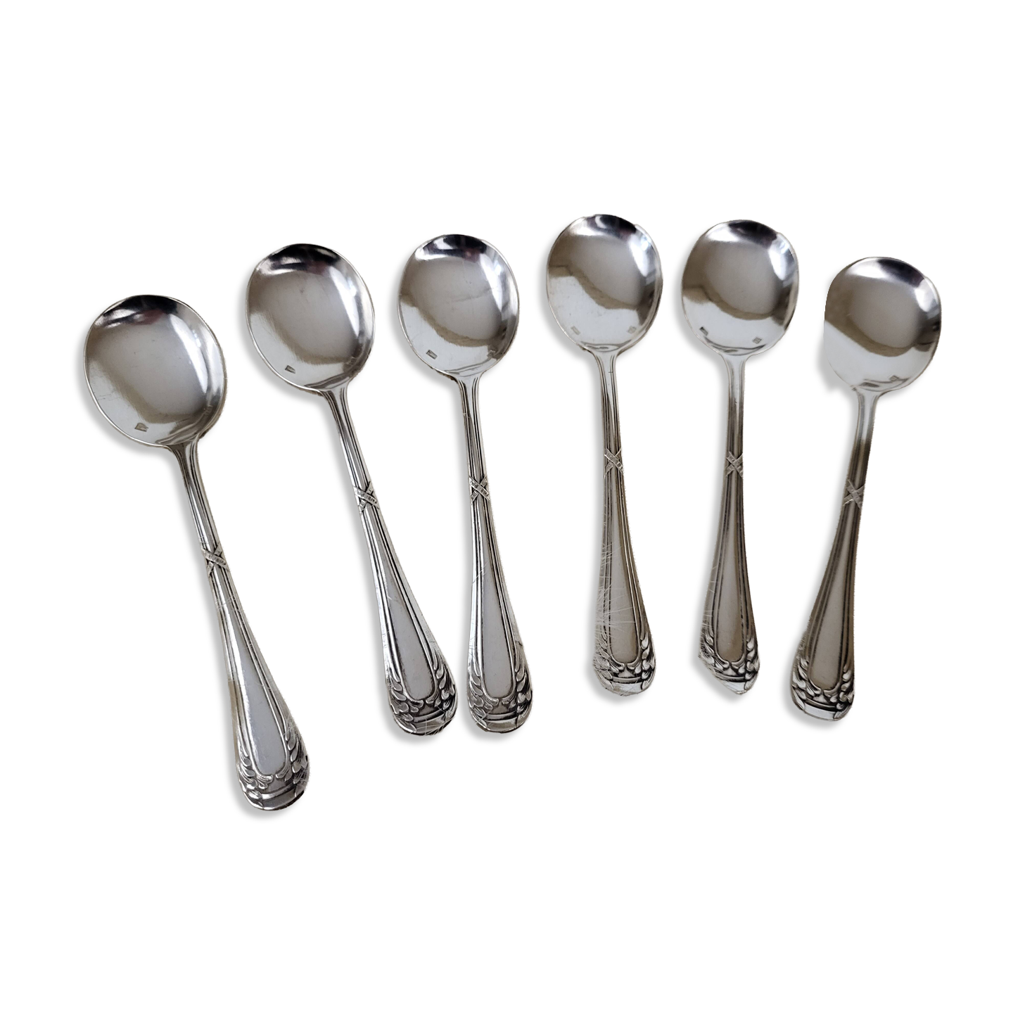 6 silver-plated metal spoons