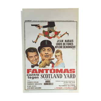 Affiche cinéma originale "Fantomas contre Scotland-Yard" Louis de Funes 37x55cm 1967