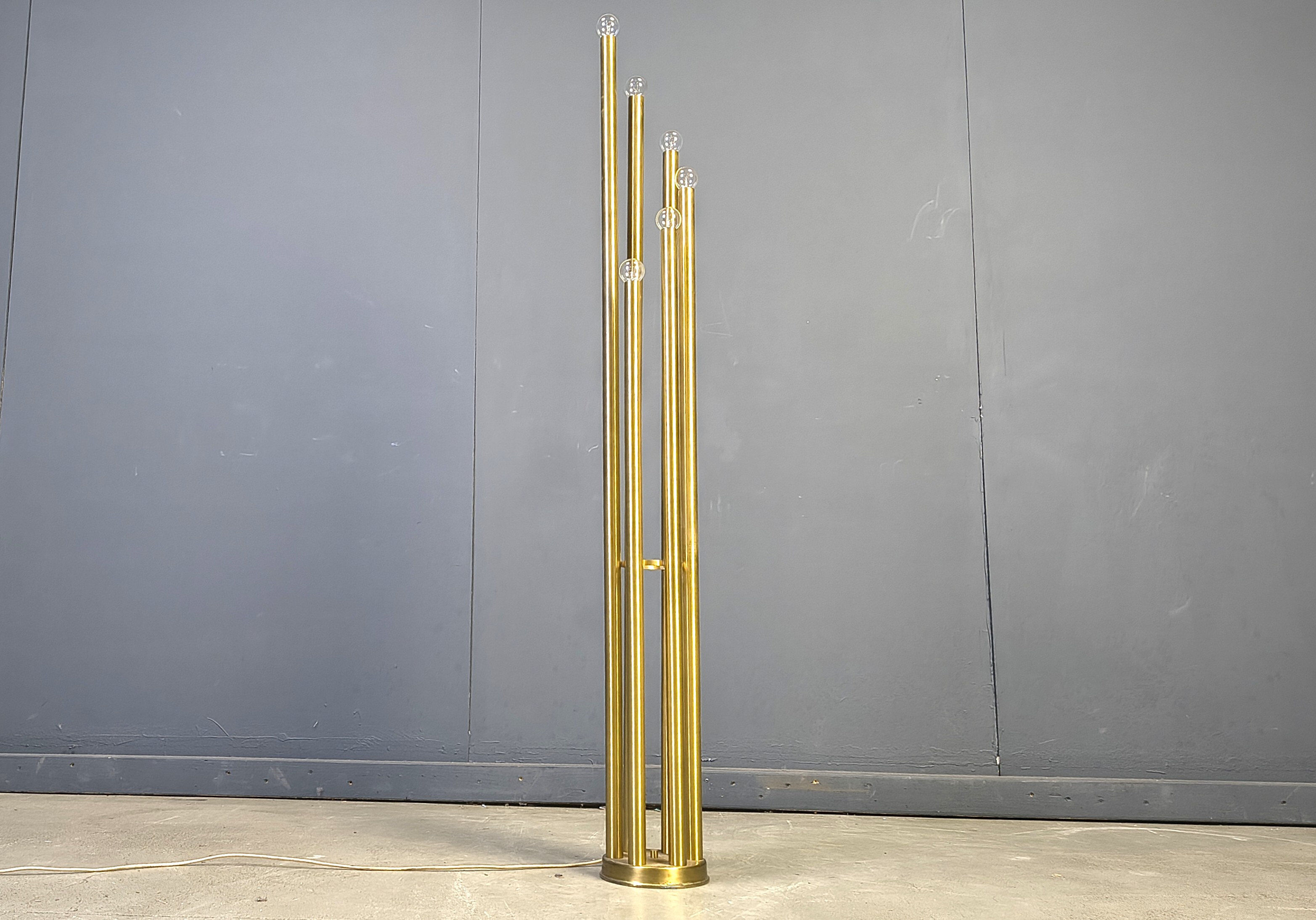Vintage brass floor lamp, 1970s