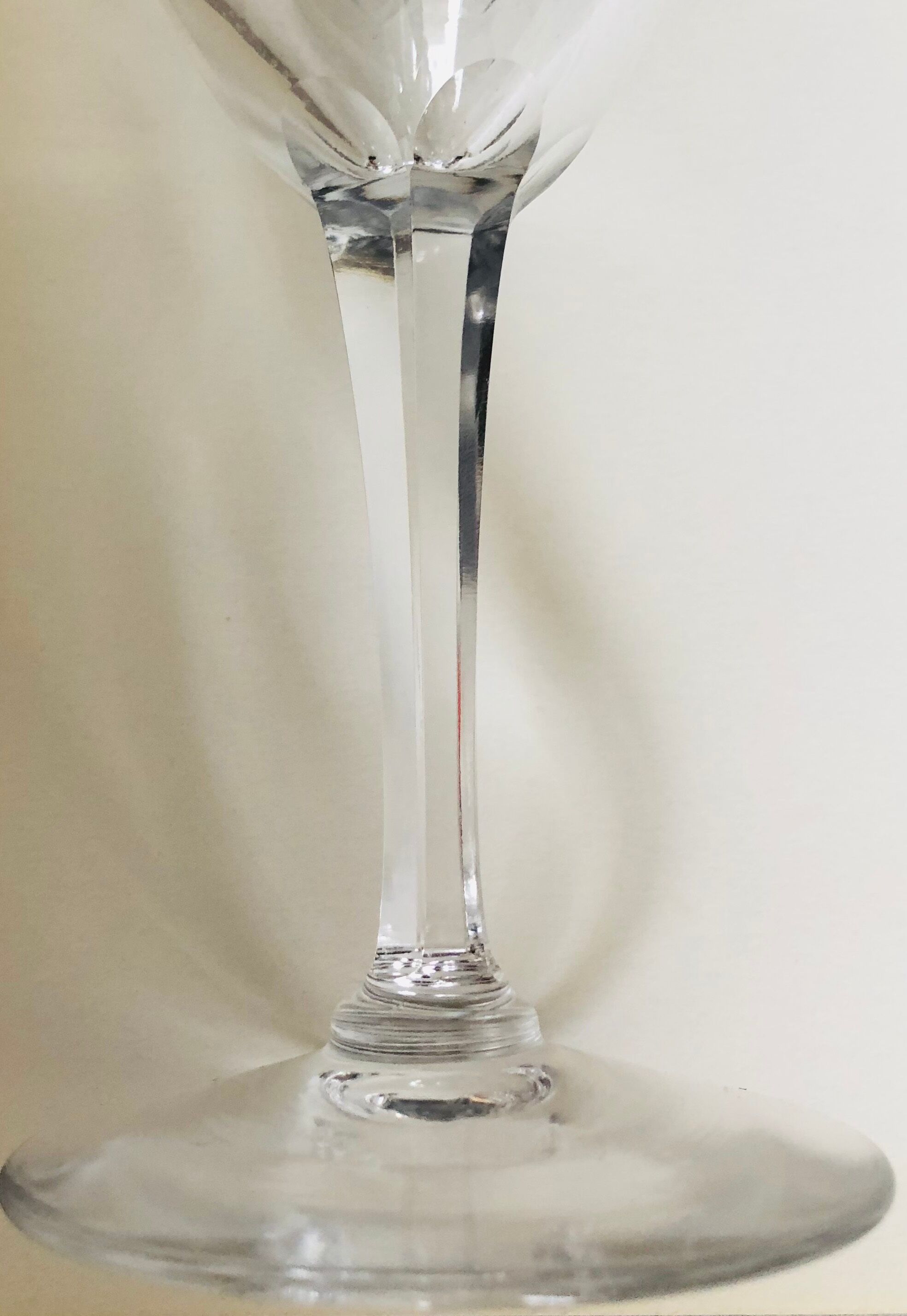 Set of six cut Lorraine crystal water glasses