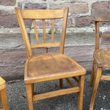 lot 4 Chairs bistro mismatched curved wood