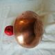 Ball vase with flared hammered copper collar