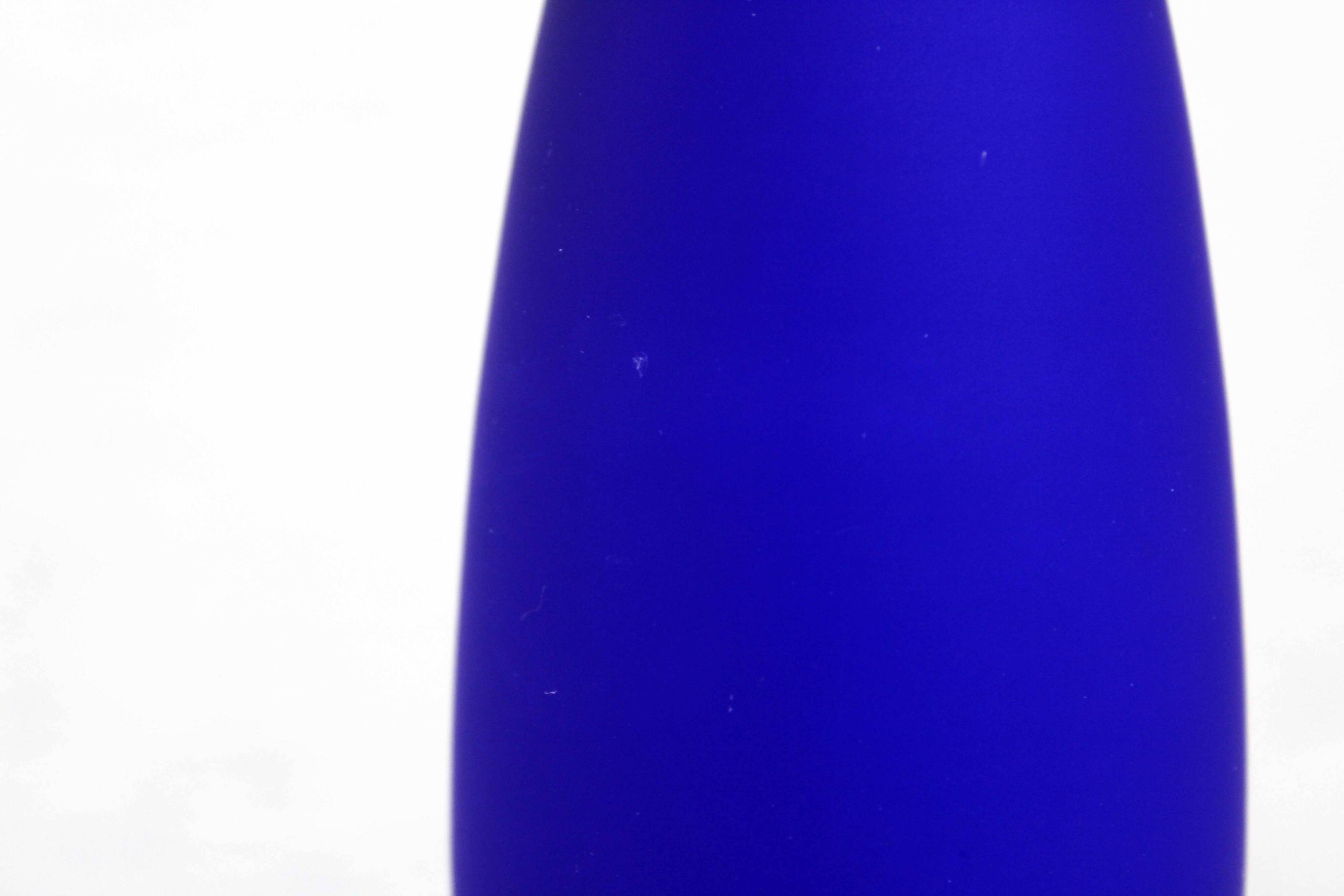 Blue glass lamp 1980