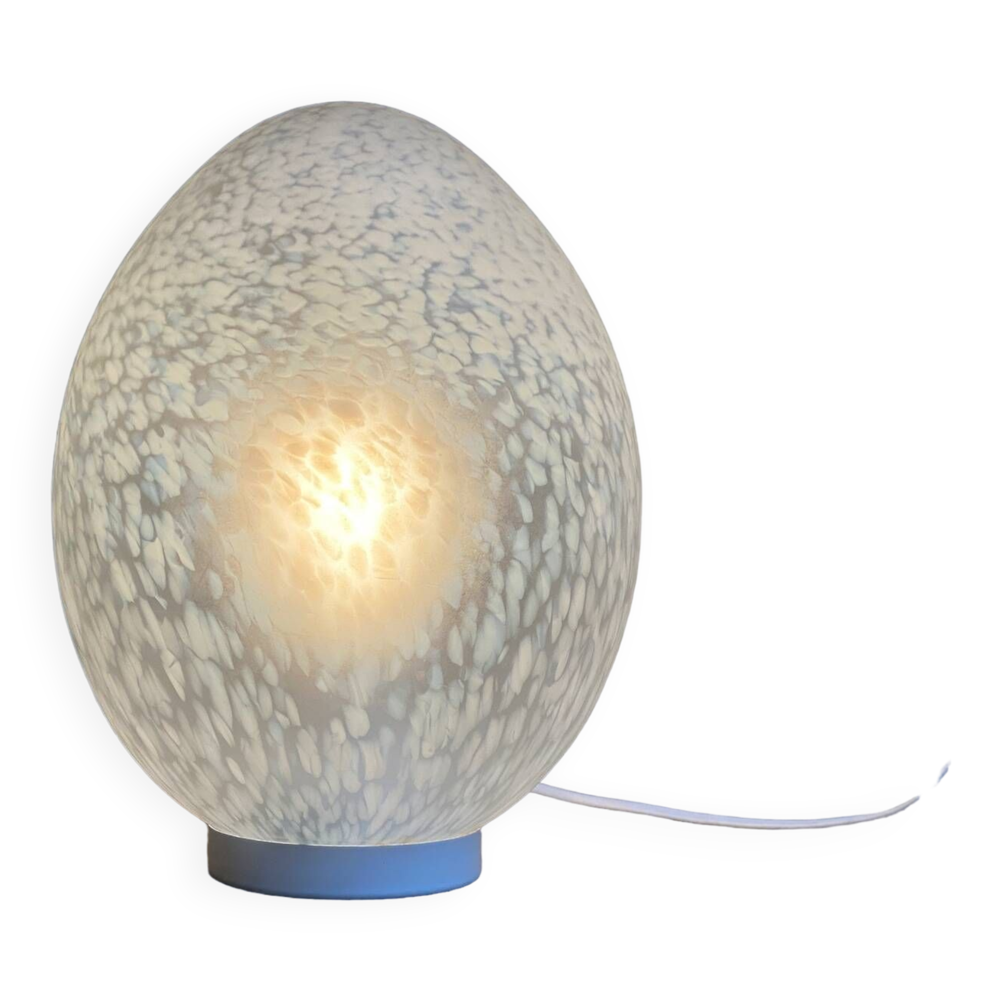 Large vintage glass egg table lamp - Domec