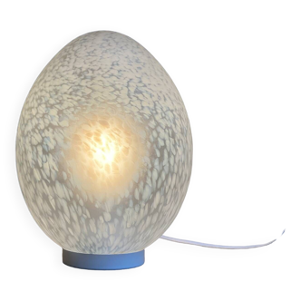 Large vintage glass egg table lamp - Domec