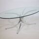 Coffee Table Chrome Spider Legs and Glass 1970s Italy