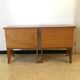 2 vintage bedside tables compass feet 50s