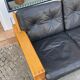 3-seater sofa in oak and leather design Eesko Pajamies for Asko model Bonanza 1970