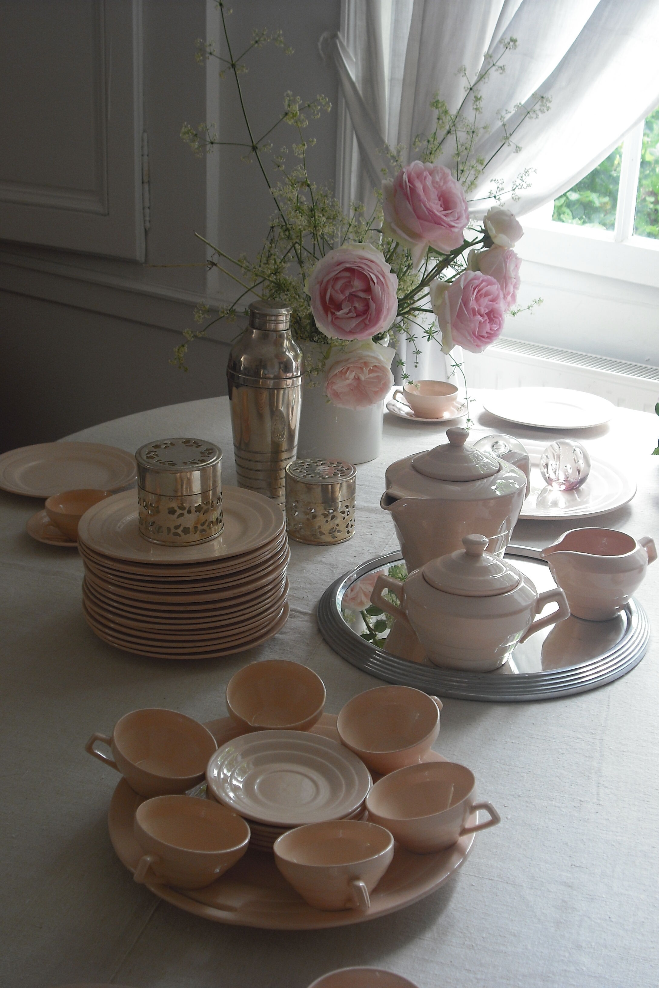 Coffee service powder pink 52 parts 1930