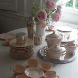 Service à café rose poudré 52 pièces 1930