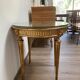 Round table gilded wood louis xvi style under glass