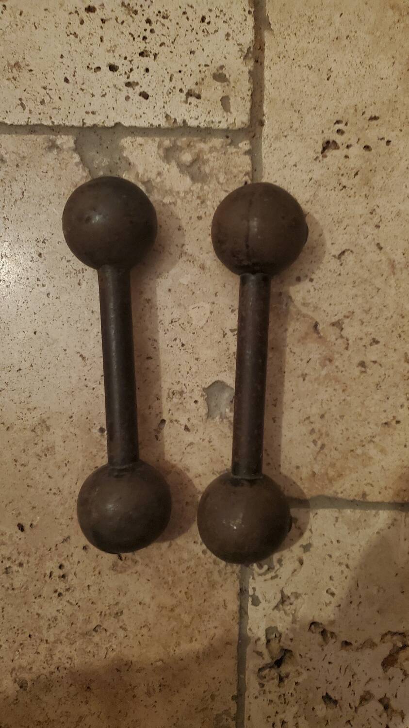 Pair of vintage 1kg dumbbells