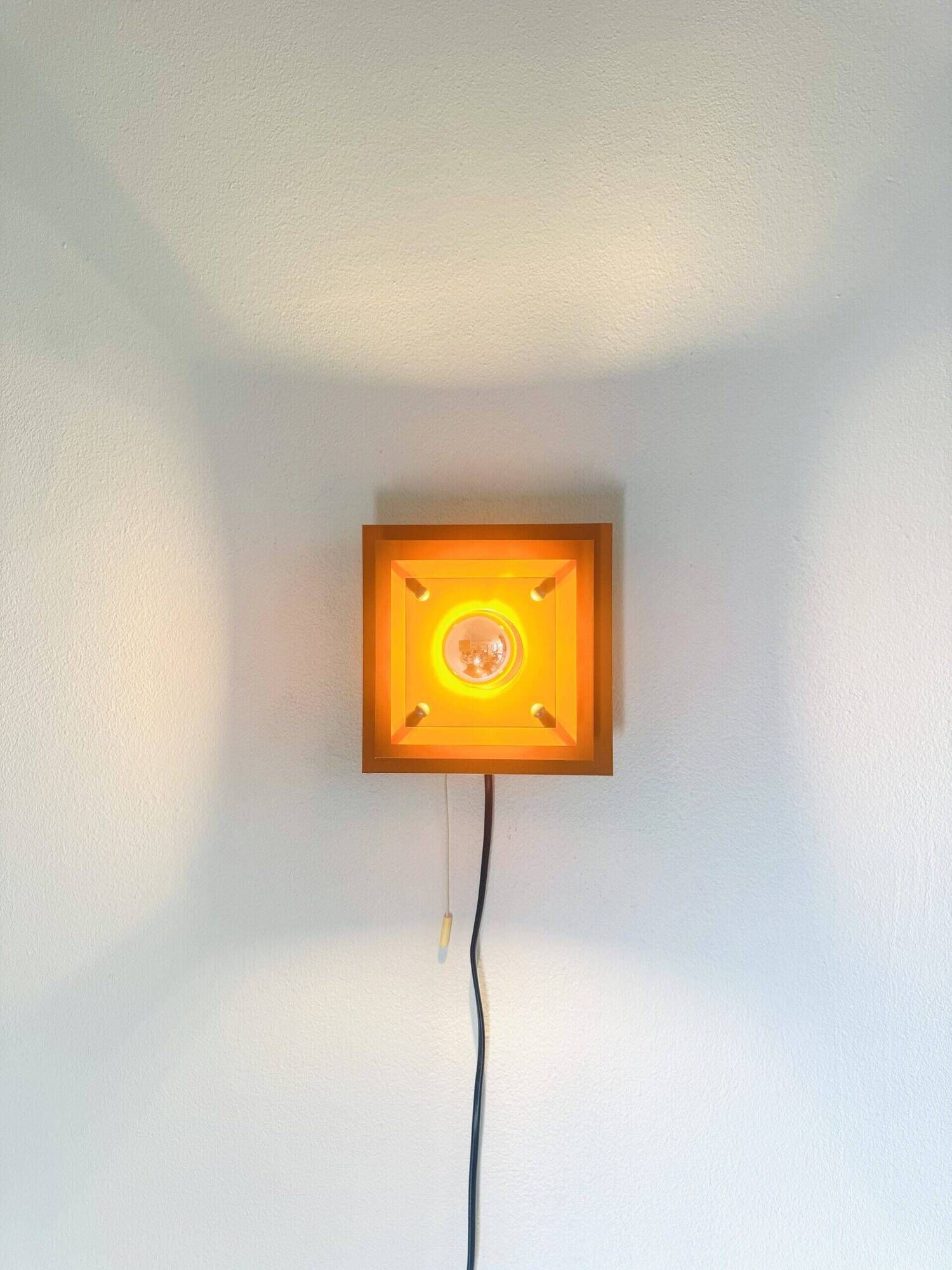 Pyramid Layered Wall Lamp In Orange By Hustadt Leuchten, Germany 1960S