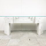 Vintage white marble console table Italy, 1980s