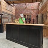 1920 solid oak bar counter