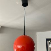 Space Age orange metal pendant light
