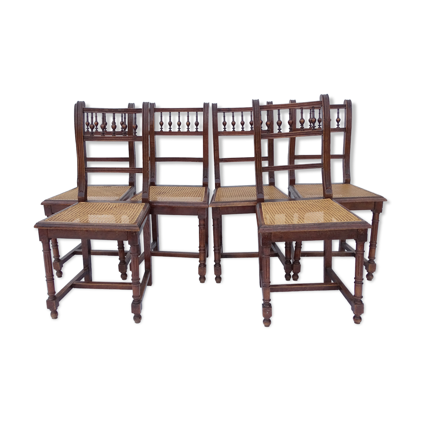 Set of 6 canned chairs