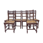 Lot de 6 chaises cannées