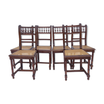 Set of 6 canned chairs