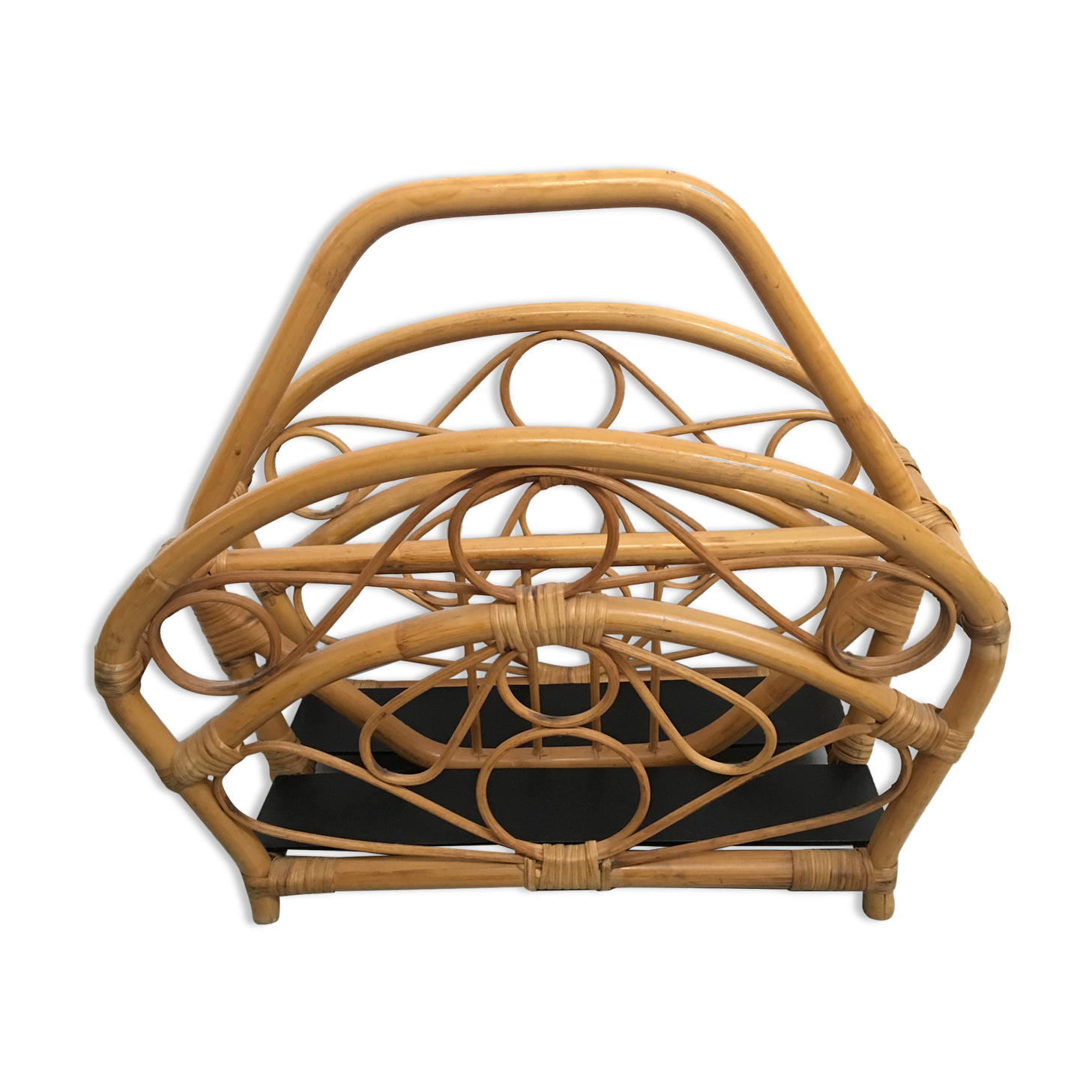Rattan magazine holder