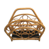 Rattan magazine holder