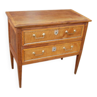 small Louis XVI period walnut chest of drawers from the 18th century