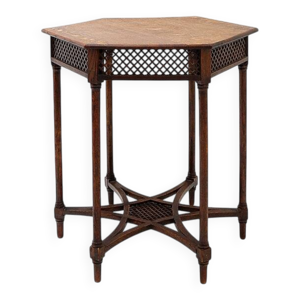 table piédestal hexagonale