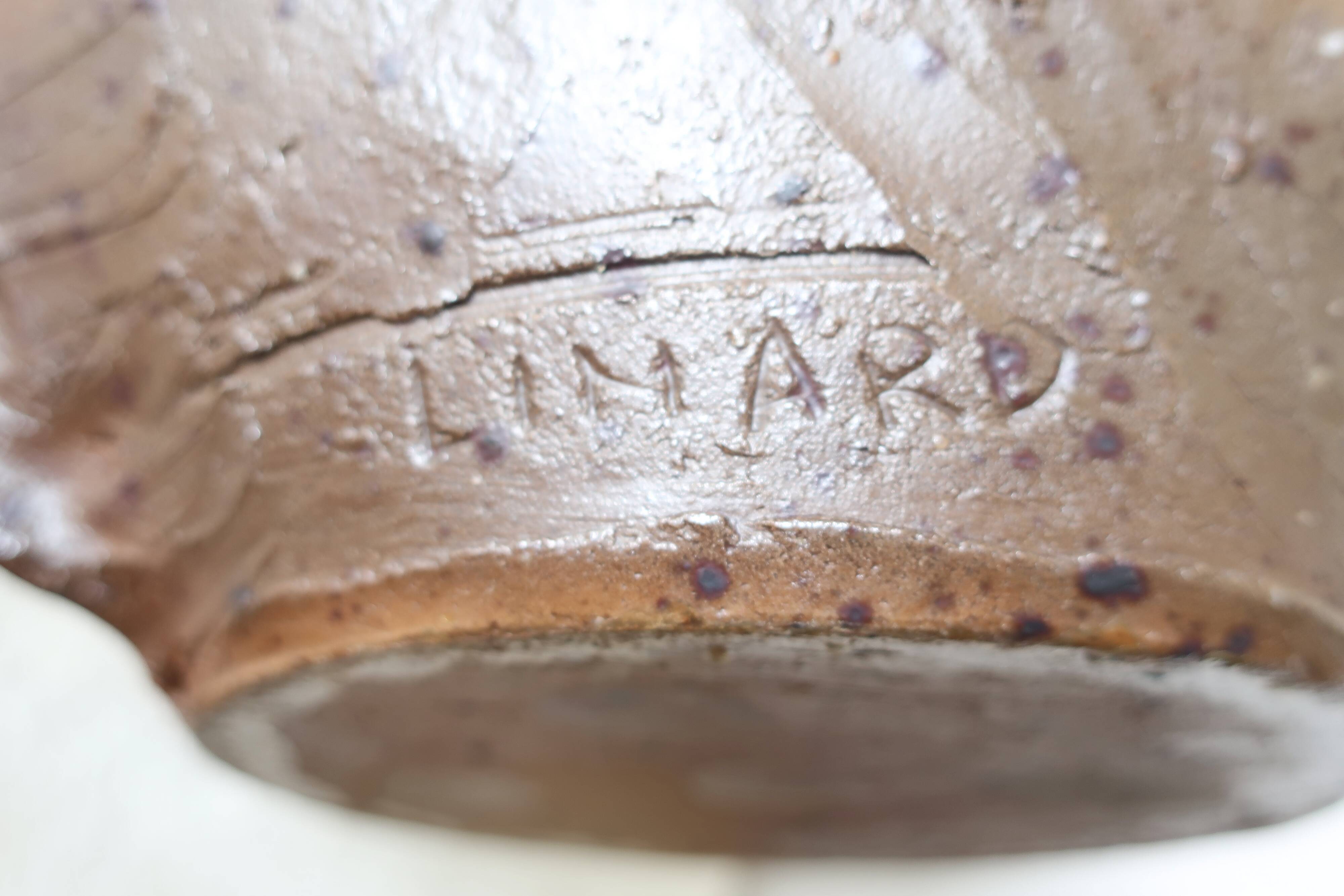 Jean Linard, the milestone, sculptural vase in stoneware, unique piece, in very good condition.