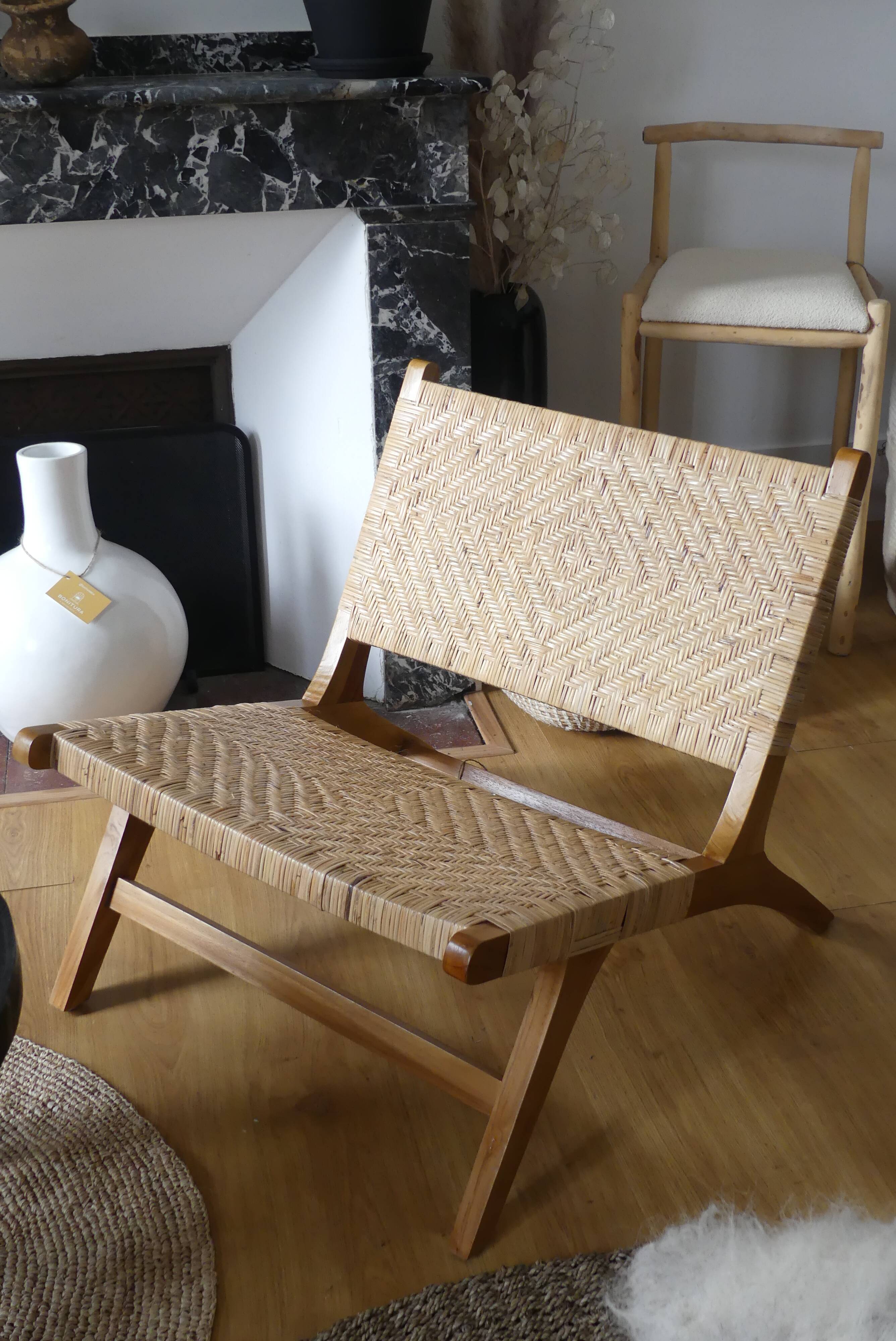 Rattan armchair and teak from bali