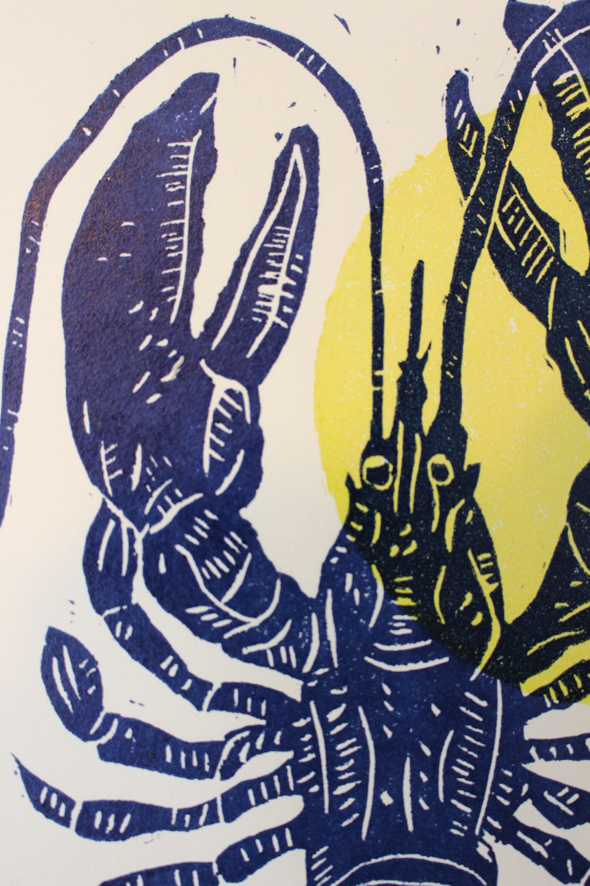 LOBSTER - SUN - LINOGRAVURE