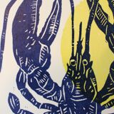 LOBSTER - SUN - LINOGRAVURE
