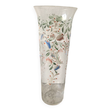 Vase en cristal à motifs de fleurs