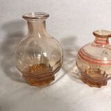 Carafes art déco verre rose art de la table vintage