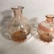 Pair Old Carafe ART DE CO Glass Rose Art of Vintage Table