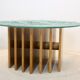 Table basse Heinz Lilienthal avec plateau en verre sculptural