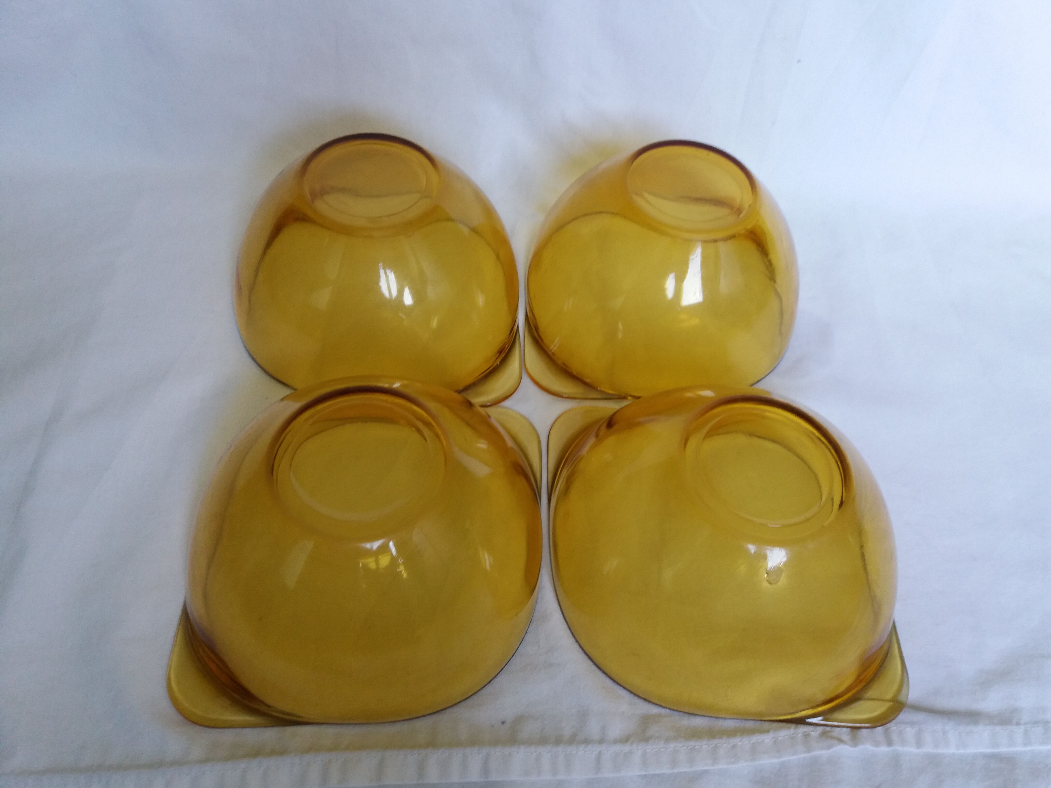 Amber glass ear bowls