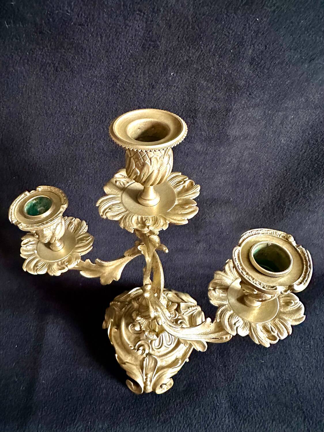 Pair of candlesticks, bronze candelabras, 19th century.