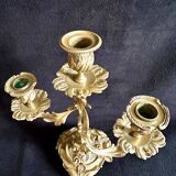 Pair of candlesticks, bronze candelabras, 19th century.