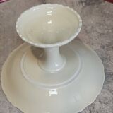 Beige/white porcelain compote from Royal Eelag with a rose pattern.