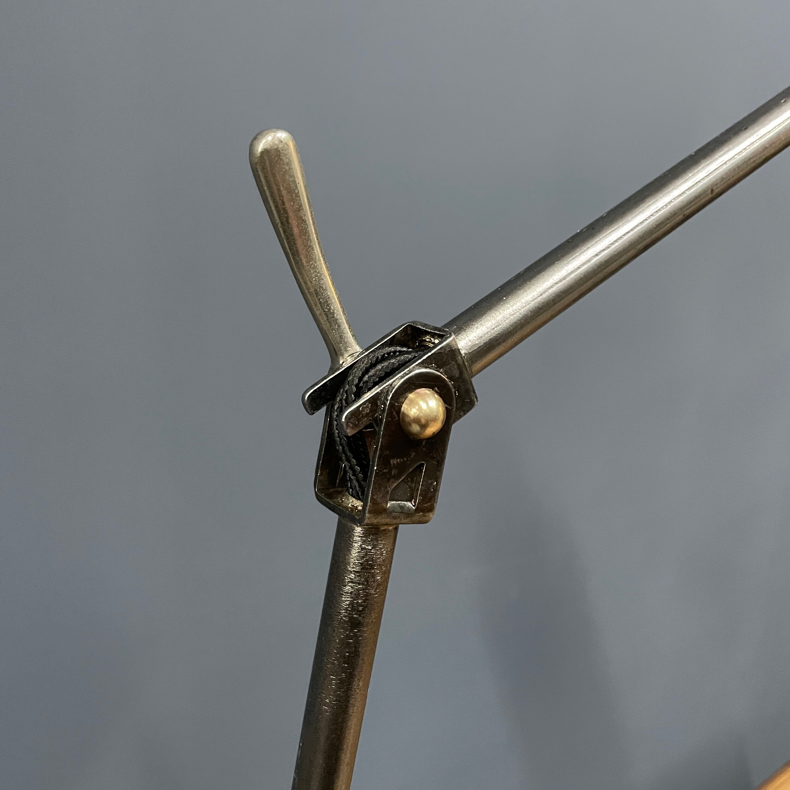 Industria rotterdam clamp lamp with brass shade