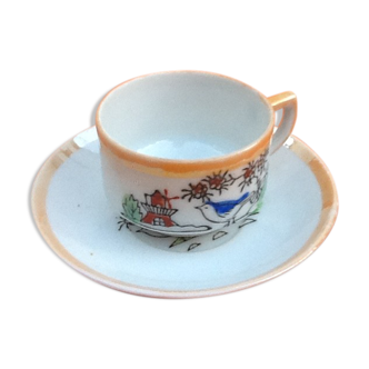 Tasse soucoupe de dinette porcelaine fine