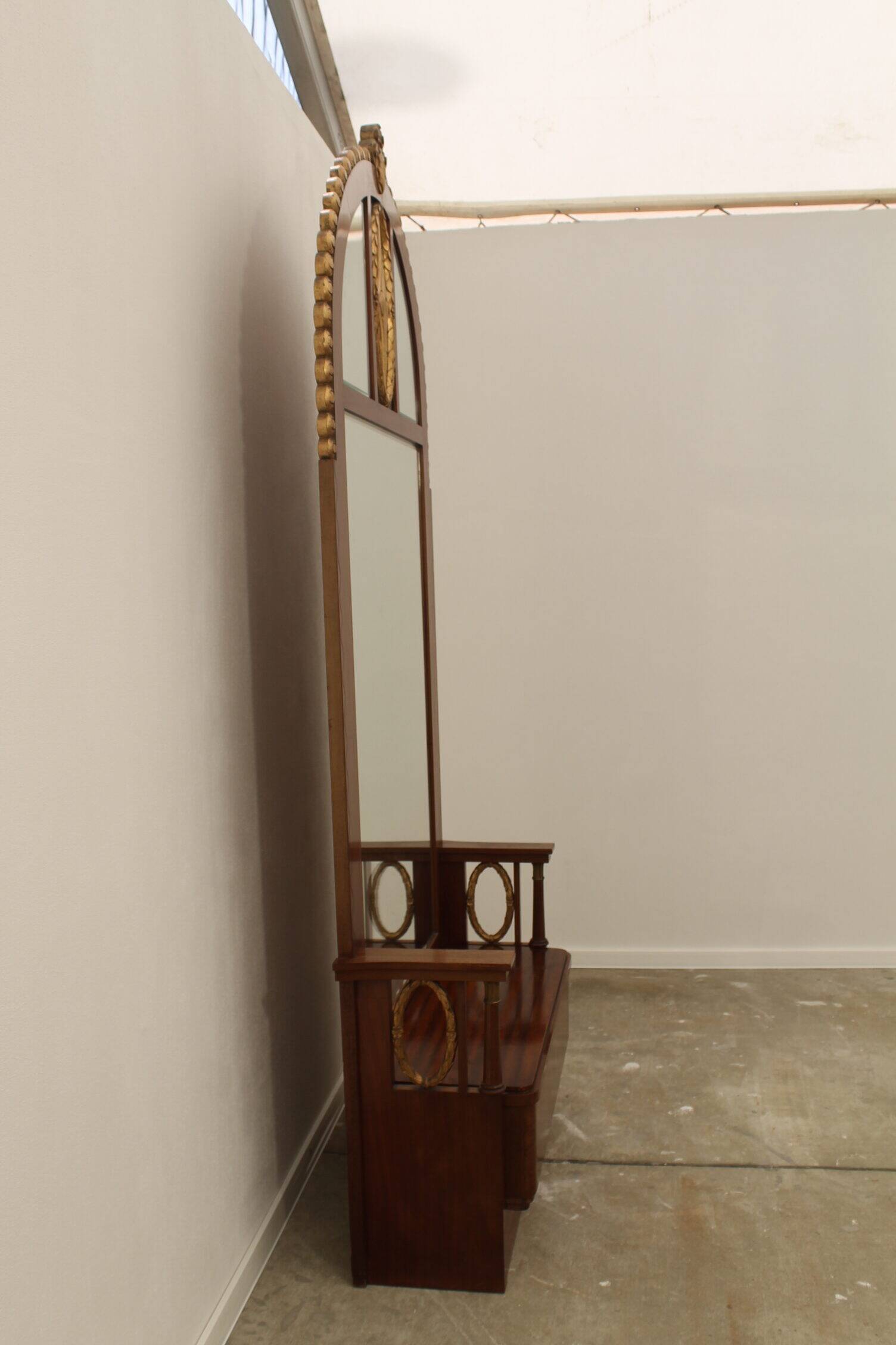 Viennese Secession Huge Mahogany Hall Mirror, 1910