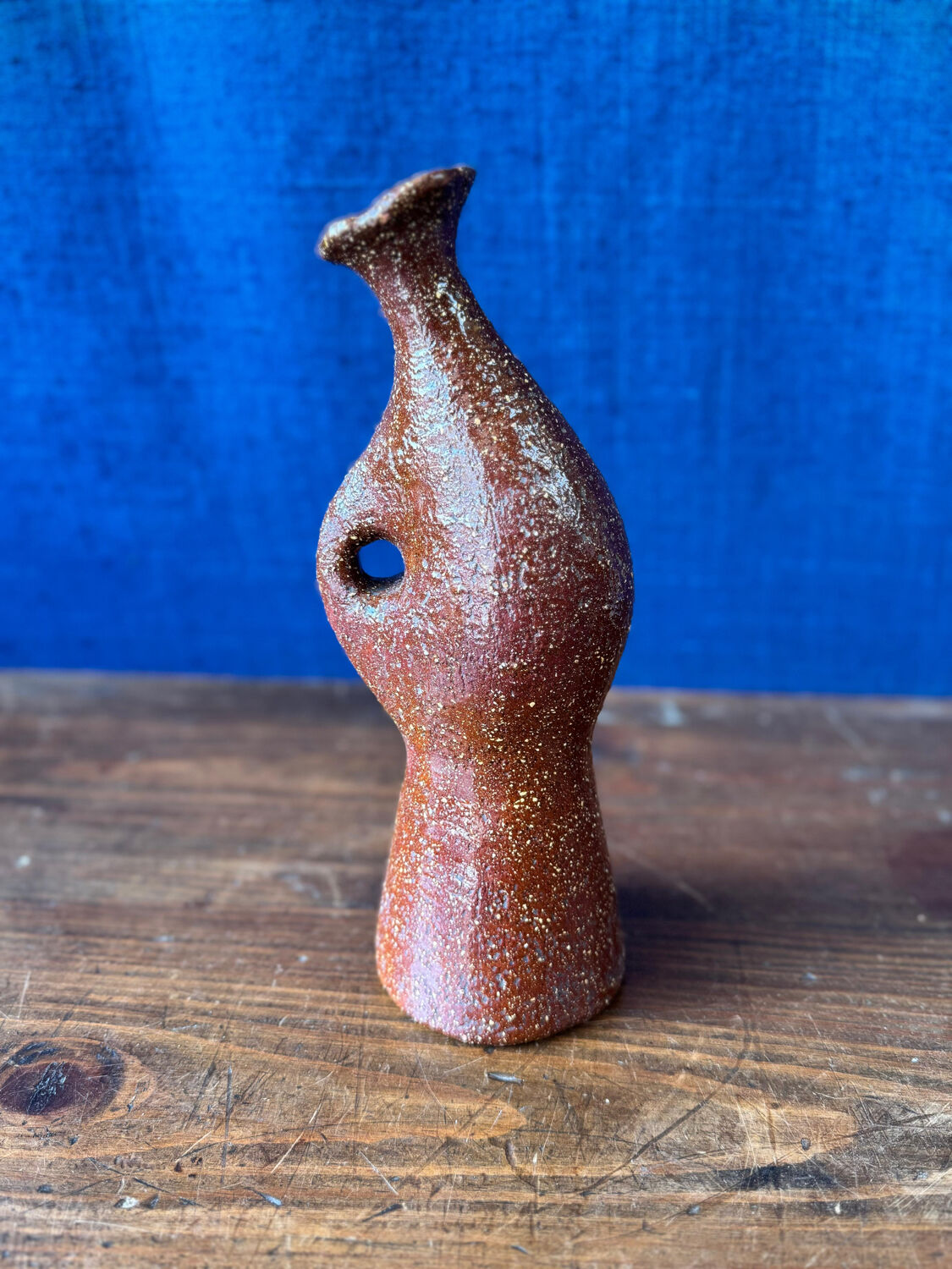 Amazing glazed terracotta jug – 1960s