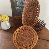 3 matching wicker bread baskets.
